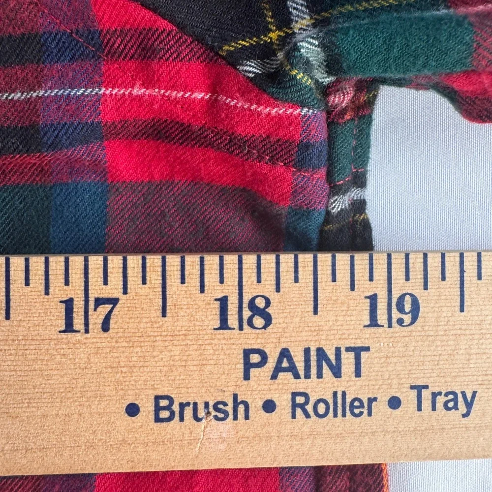 Ralph Lauren Flannel Button Down Shirt‎ Boys  L 14-16 Red Green Tartan Plaid